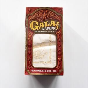 Vintage Brand New in Box 50 Gala Napkins Bicentennial Edition 1776-1976 2-Ply